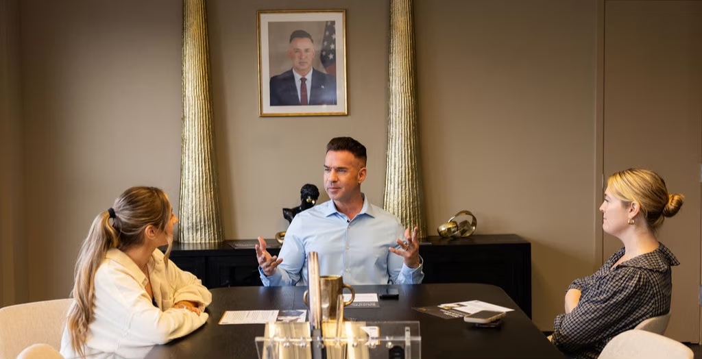 Mike Sorrentino in a family meeting at The Archangel Centers